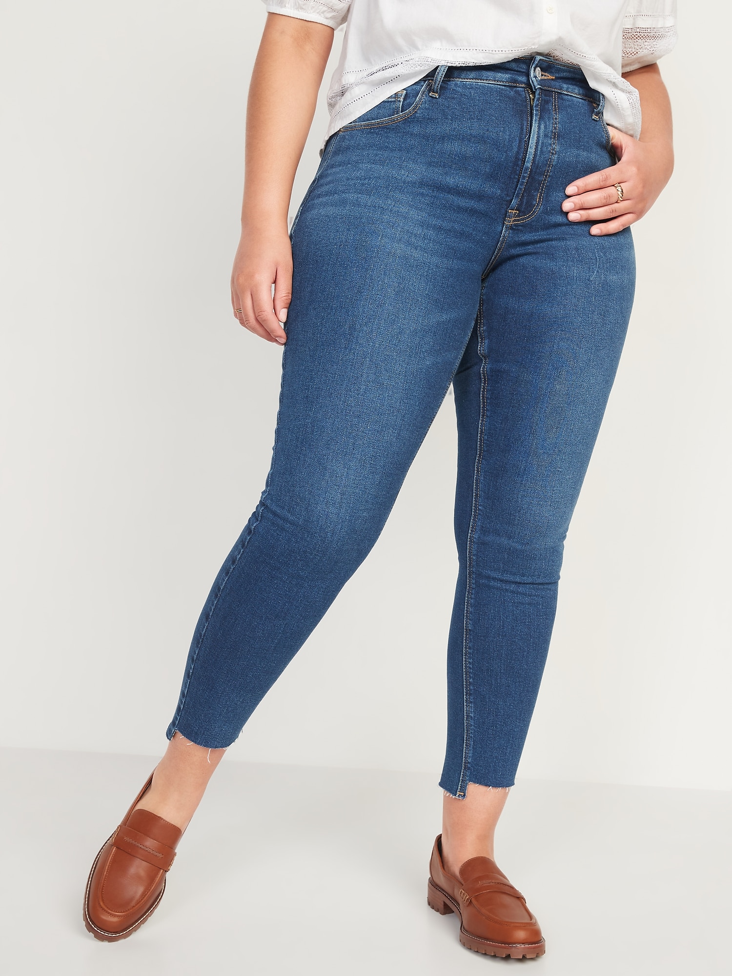 High-Waisted Rockstar Super-Skinny Cut-Off Ankle Jeans for Women | Old Navy
