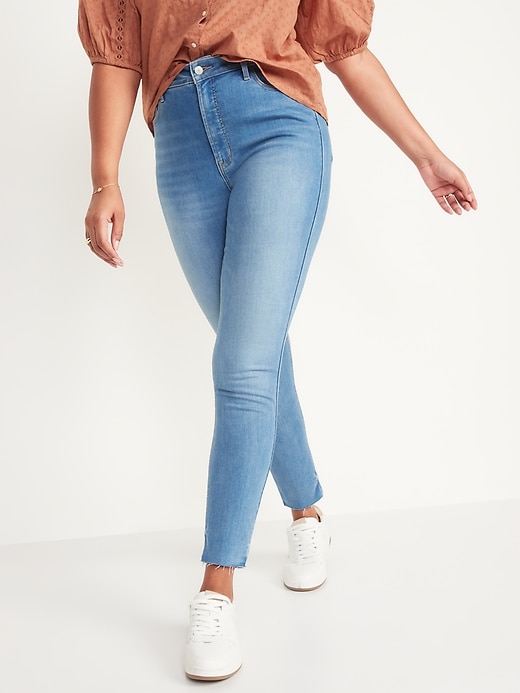 Image number 5 showing, High-Waisted Rockstar 360° Stretch Super-Skinny Cut-Off Ankle Jeans for Women