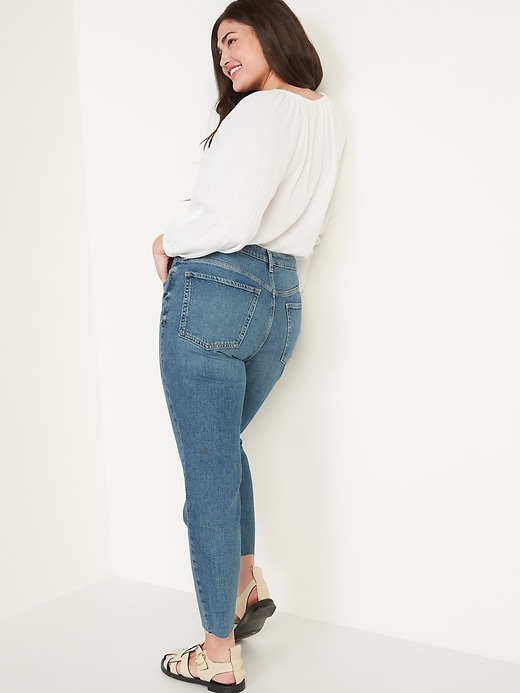 Image number 6 showing, High-Waisted Button-Fly OG Straight Cut-Off Jeans for Women