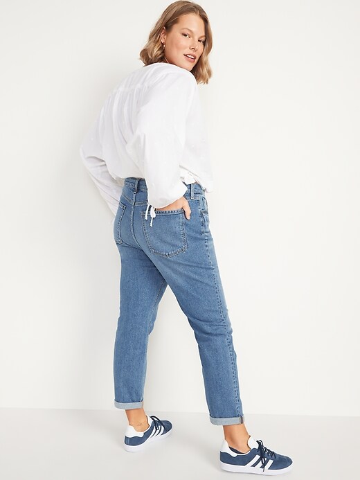 Image number 6 showing, Mid-Rise Boyfriend Straight Jeans for Women