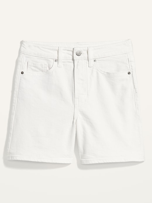 Image number 4 showing, High-Waisted OG Straight White Cuffed Jean Shorts for Women -- 3-inch inseam