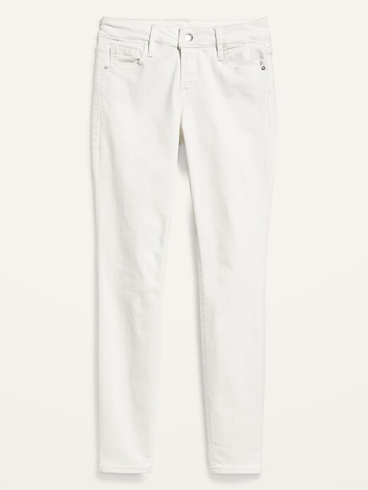 Image number 4 showing, Mid-Rise Rockstar Super Skinny White Jeans for Women
