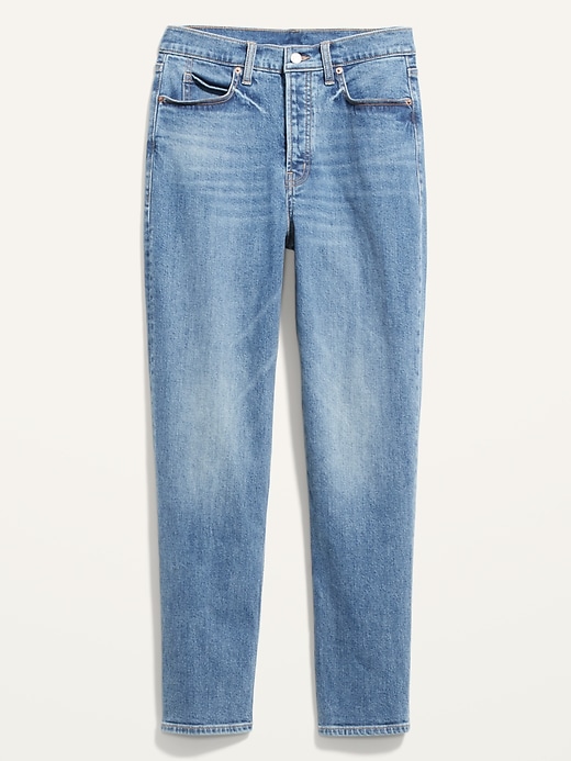 Image number 4 showing, Curvy Extra High-Waisted Button-Fly Sky-Hi Straight Jeans for Women