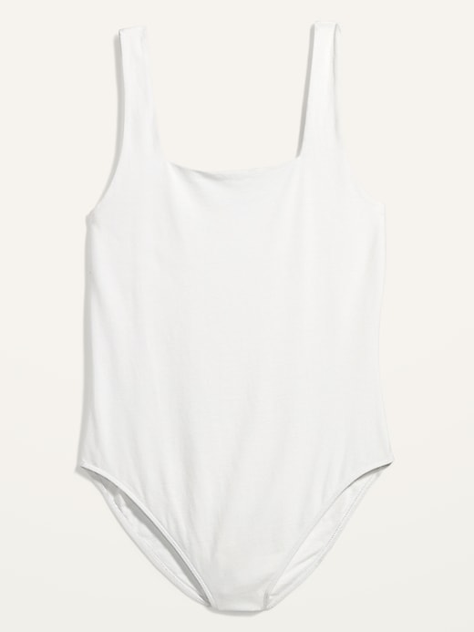 Image number 4 showing, Fitted Sleeveless Square-Neck Bodysuit for Women