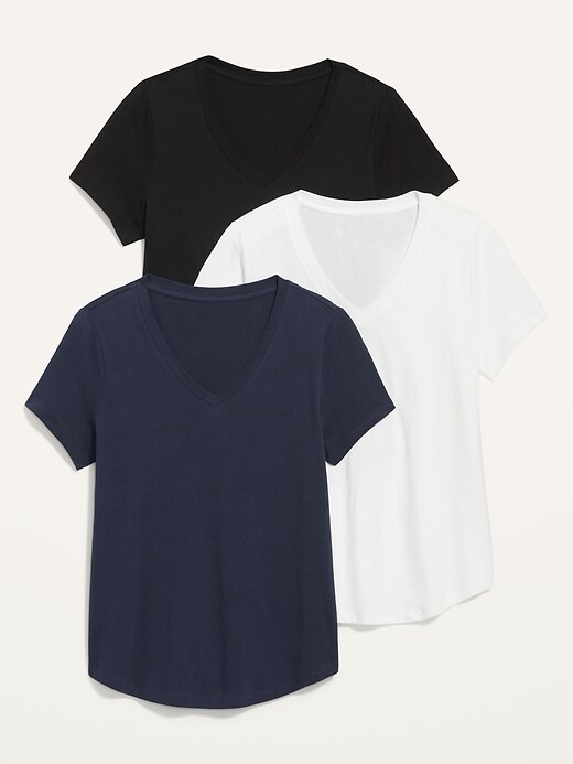 Image number 8 showing, EveryWear V-Neck T-Shirt 3-Pack for Women