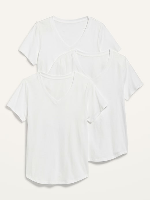 Image number 1 showing, EveryWear V-Neck T-Shirt 3-Pack for Women
