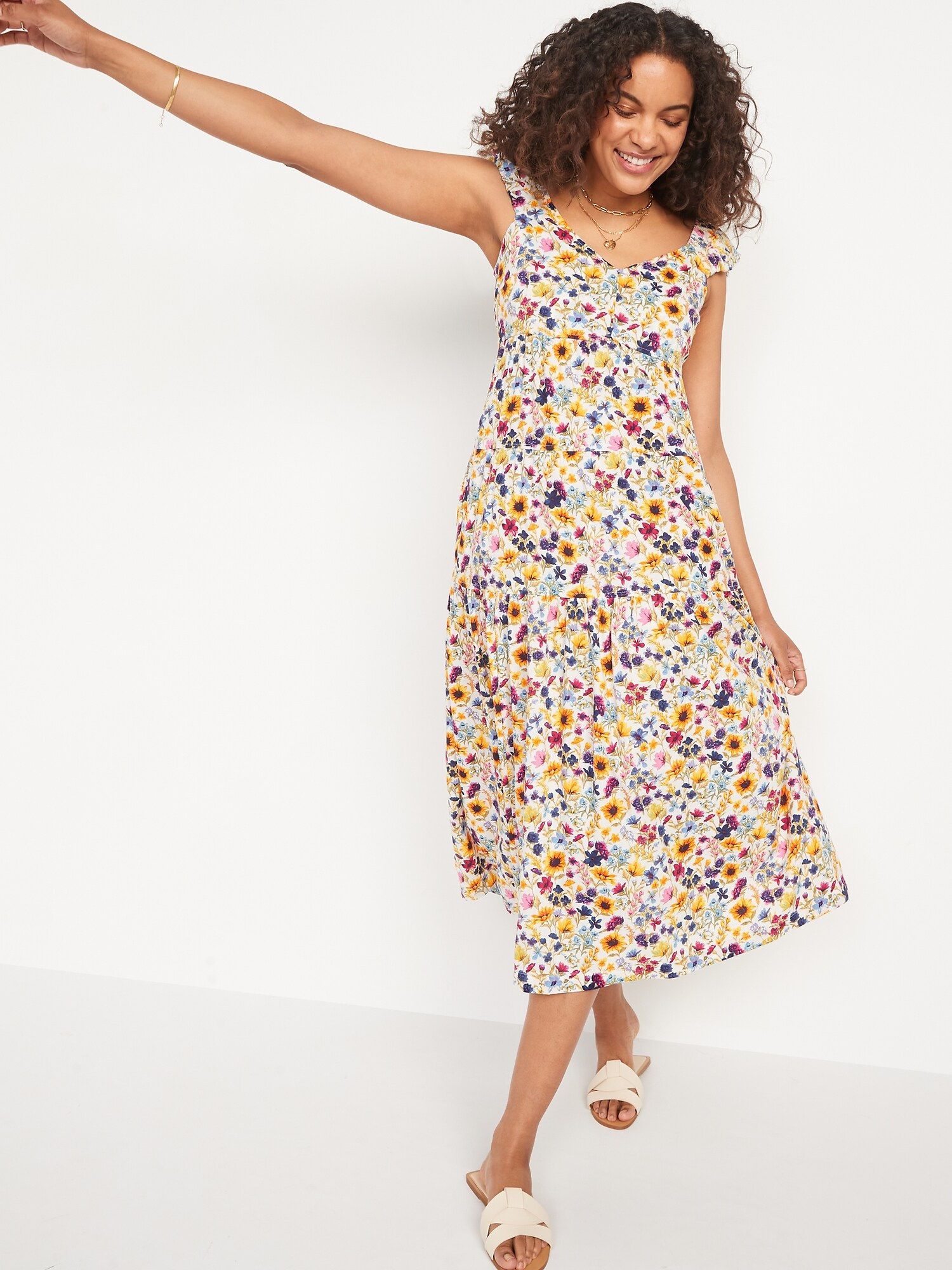 Tiered AllDay Fit & Flare Maxi Dress for Women Old Navy