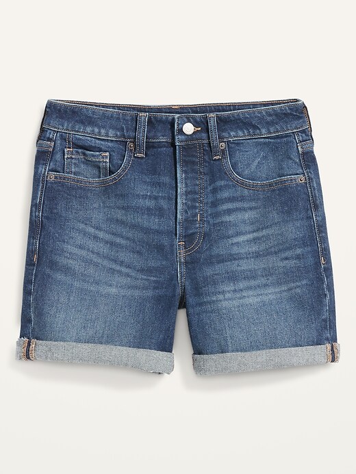 Image number 4 showing, High-Waisted Button-Fly O.G. Straight Jean Shorts for Women -- 5-inch inseam