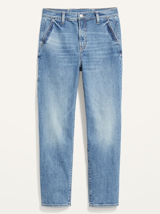 Image number 4 showing, Curvy Extra High-Waisted Sky-Hi Straight Workwear Jeans