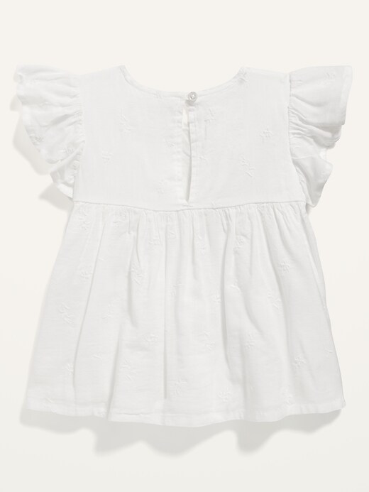 View large product image 2 of 3. Embroidered Flutter-Sleeve Top for Toddler Girl