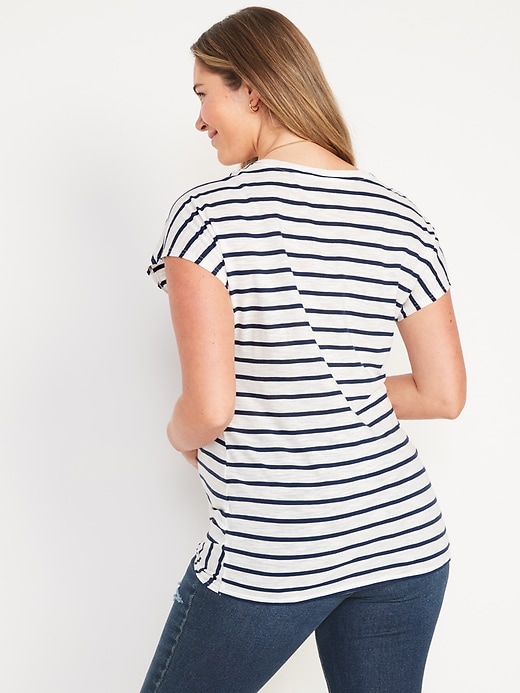 Image number 2 showing, Maternity EveryWear Striped Twist-Hem T-Shirt