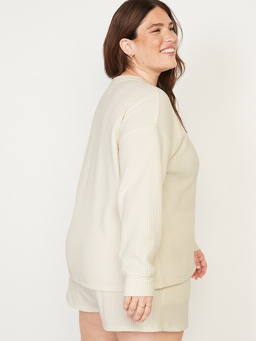 Image number 8 showing, Thermal Henley Pajama Tunic Top