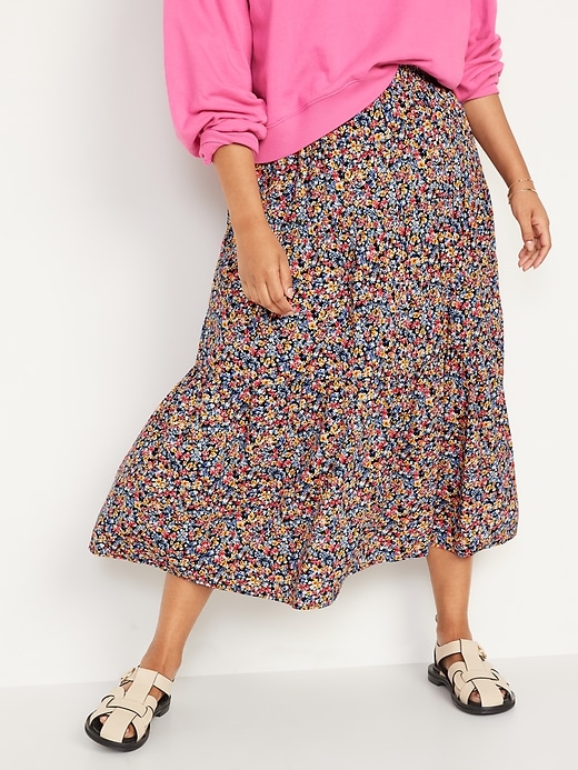 Old Navy Tiered Floral-Print Maxi Skirt for Women. 1