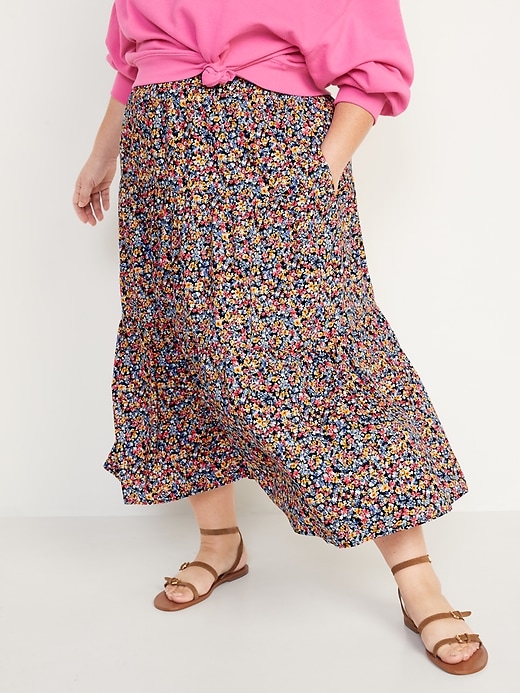 Image number 7 showing, Tiered Floral-Print Maxi Skirt for Women