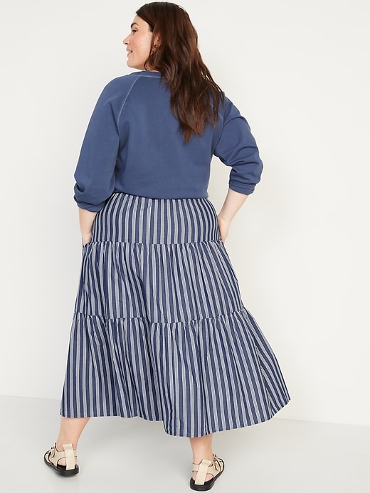 Image number 8 showing, Tiered Striped Maxi Skirt for Women