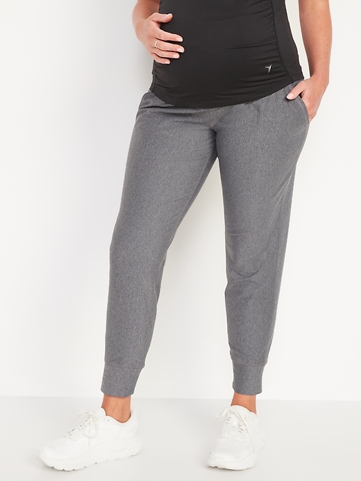 Image number 1 showing, Maternity High-Waisted PowerSoft 7/8-Length Jogger Pants
