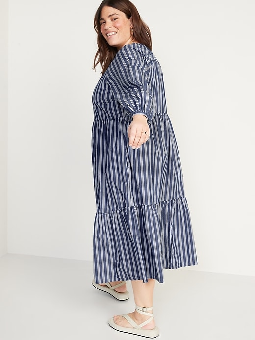 Image number 8 showing, Striped Button-Front All-Day Midi Swing Dress for Women