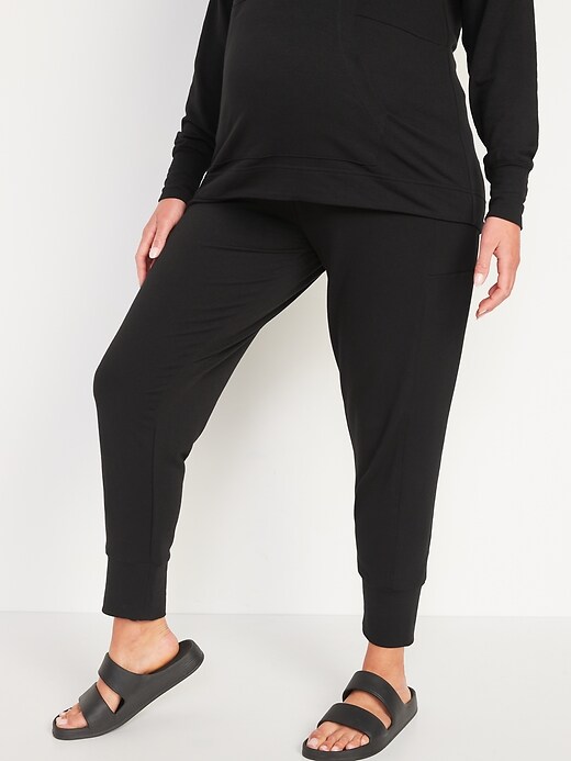 Image number 1 showing, Maternity Rollover-Waist French Terry Live-In Jogger Sweatpants