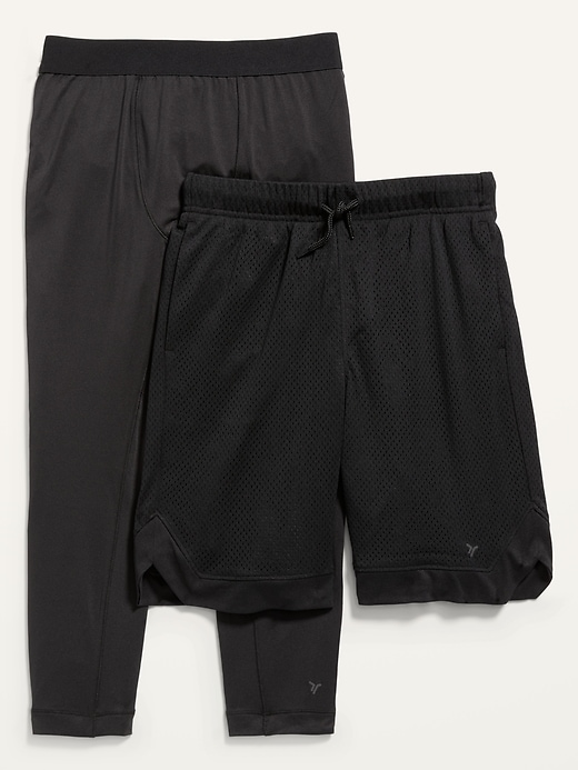 View large product image 1 of 2. Go-Dry Mesh Basketball Shorts & Base Layer Tights 2-Pack for Boys