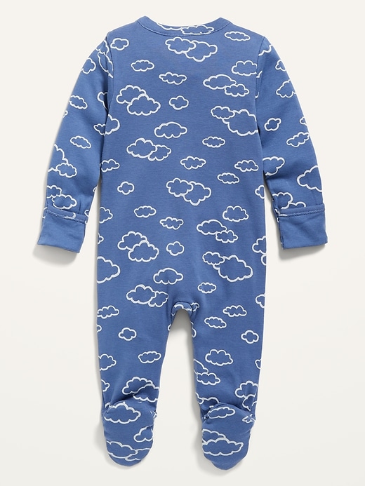 Unisex 2-Way-Zip Printed Sleep & Play Footed One-Piece for Baby