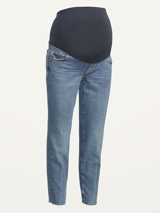 Image number 4 showing, Maternity Full Panel O.G. Straight Cut-Off Ankle Jeans