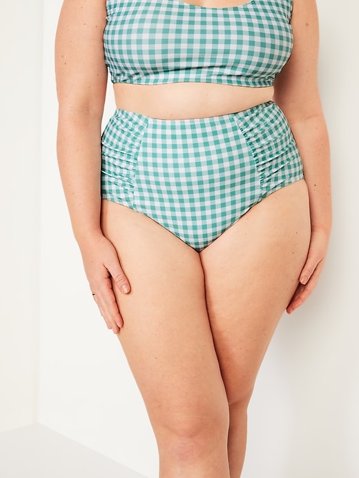 Image number 7 showing, High-Waisted Ruched Bikini Swim Bottoms