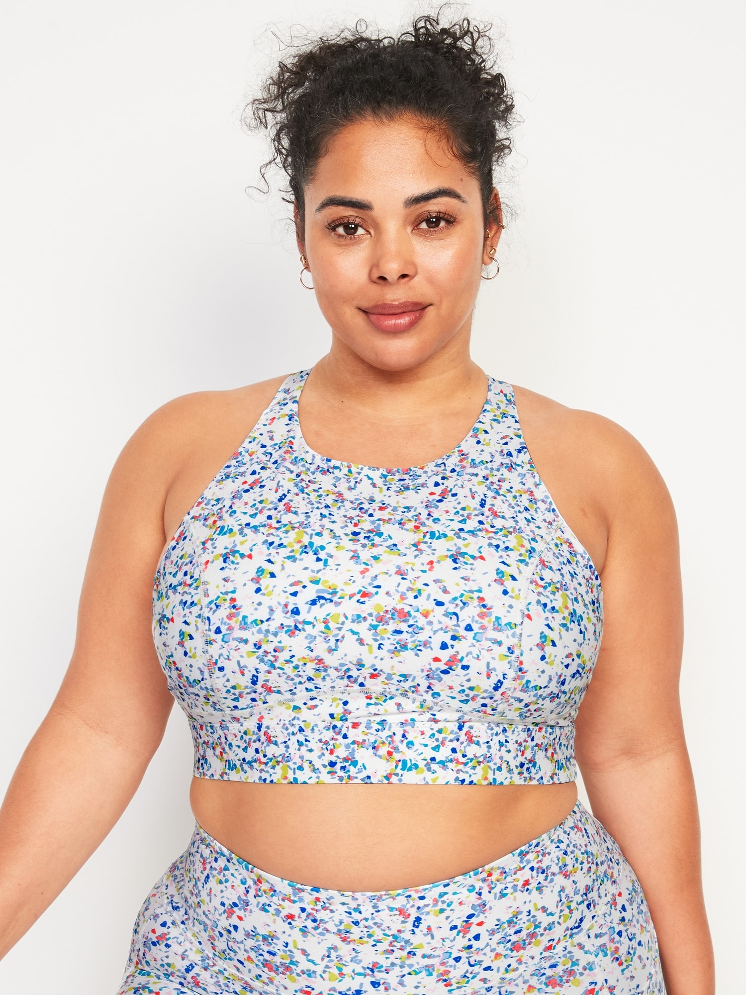 MediumSupport PowerSoft Pocket Racerback Sports Bra for Women XSXXL