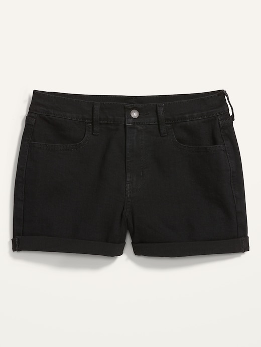 Mid-Rise Wow Black Jean Shorts for Women -- 3-inch inseam | Old Navy