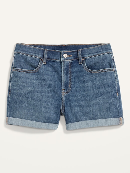 Image number 4 showing, Mid-Rise Wow Jean Shorts for Women -- 3-inch inseam