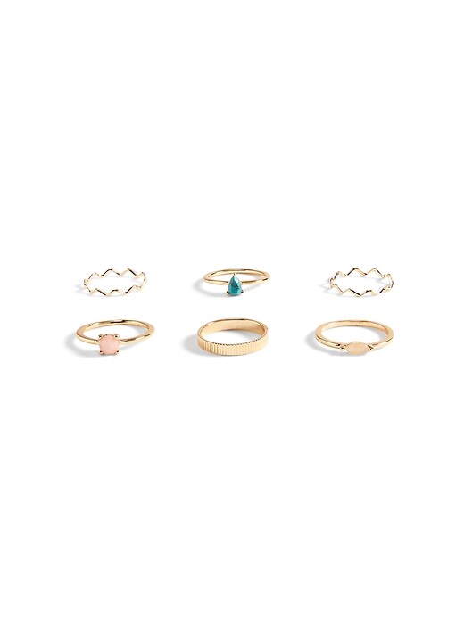 Old Navy Gold-Toned Rings 6-Pack for Women. 1