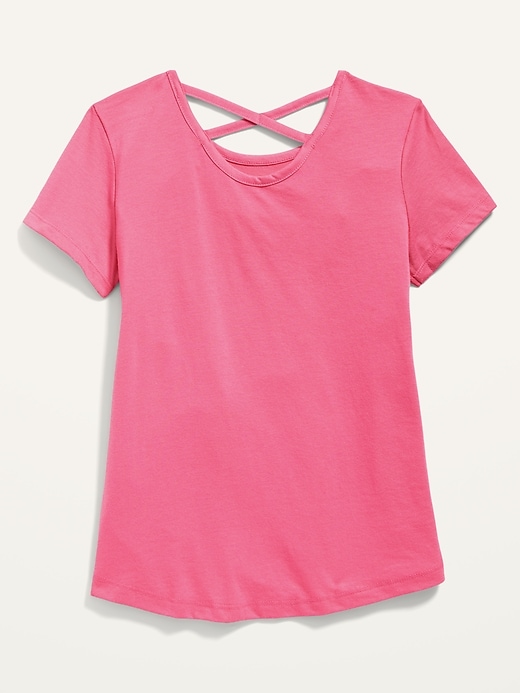 View large product image 2 of 2. Softest Lattice-Back T-Shirt for Girls