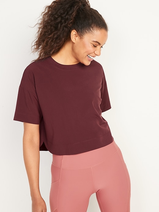 Image number 5 showing, Short-Sleeve StretchTech Loose Cropped T-Shirt