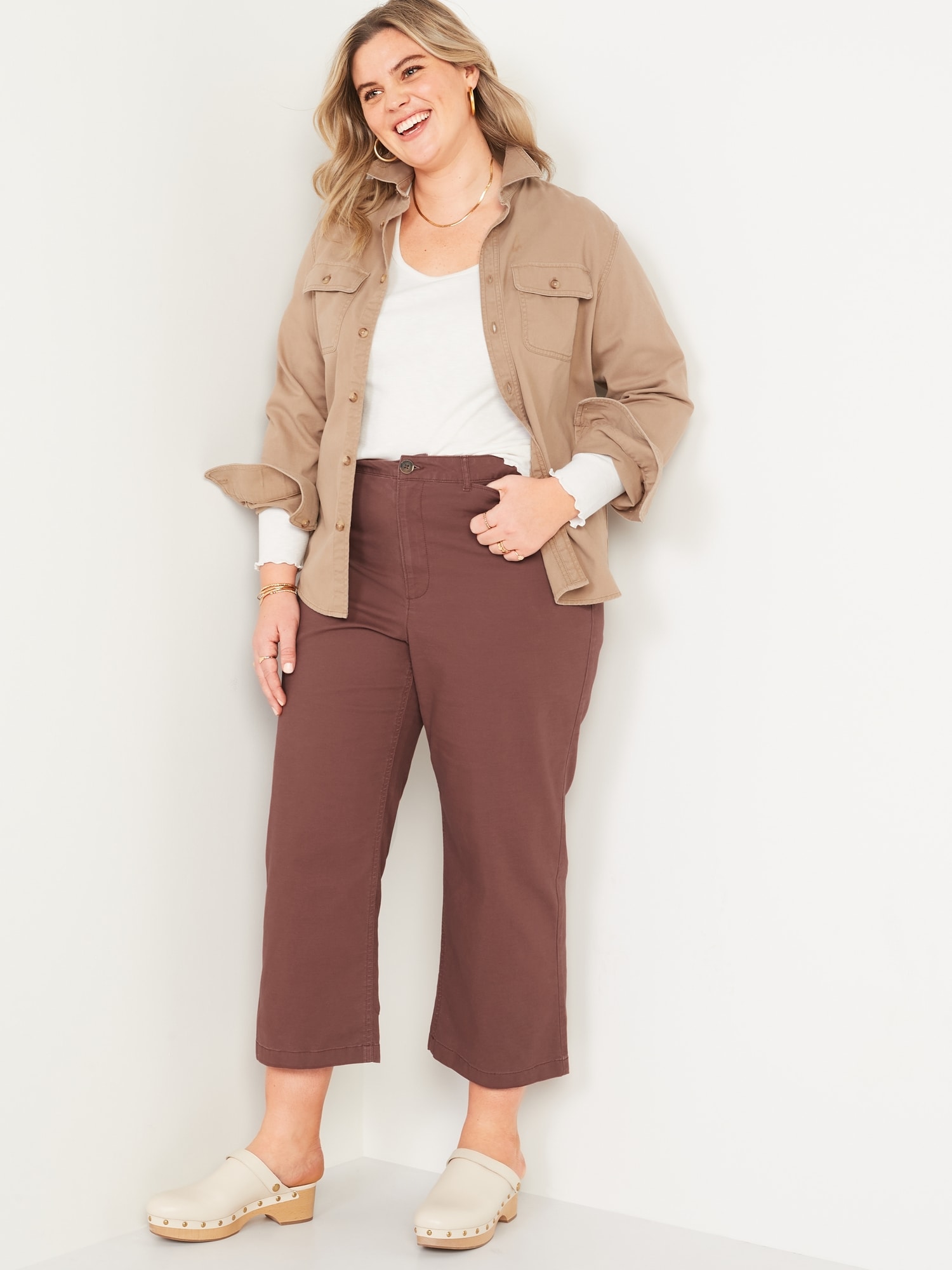 old navy wide leg crop pants