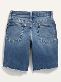 View large product image 4 of 4. Slim 360° Stretch Ripped Cut-Off Jean Shorts for Boys