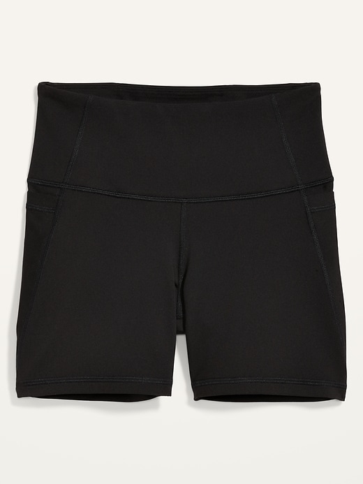 Image number 4 showing, High-Waisted PowerPress Side-Pocket Biker Shorts -- 5-inch inseam