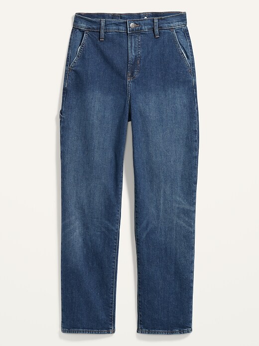 Image number 4 showing, Extra High-Waisted Sky-Hi Straight Cropped Workwear Jeans for Women