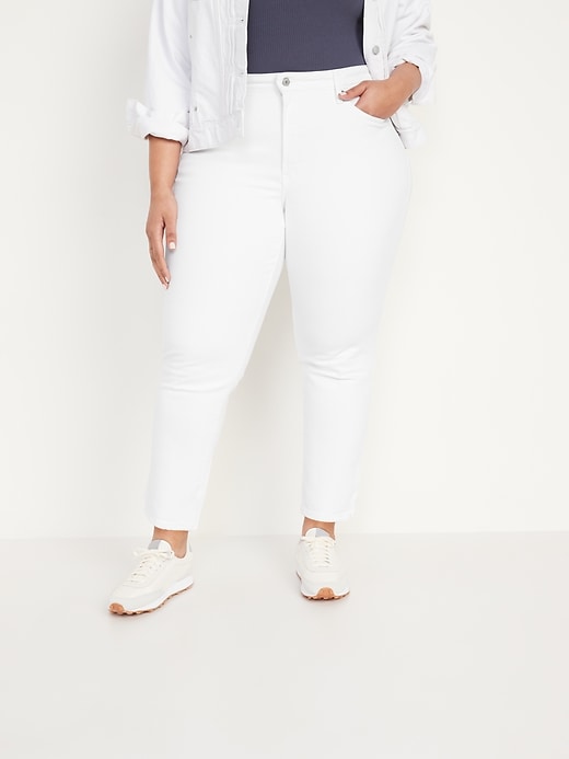 Image number 5 showing, Curvy High-Waisted OG Straight White Ankle Jeans for Women