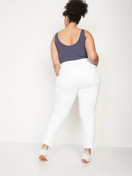 Image number 6 showing, Curvy High-Waisted OG Straight White Ankle Jeans for Women
