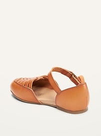 View large product image 3 of 4. Faux-Leather Huarache D'Orsay Flats for Toddler Girls