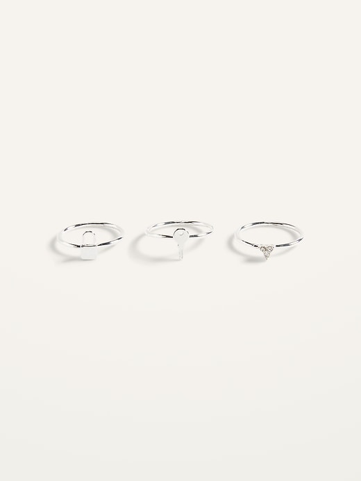 Old Navy Real Silver-Plated Rings Variety 3-Pack for Women. 1