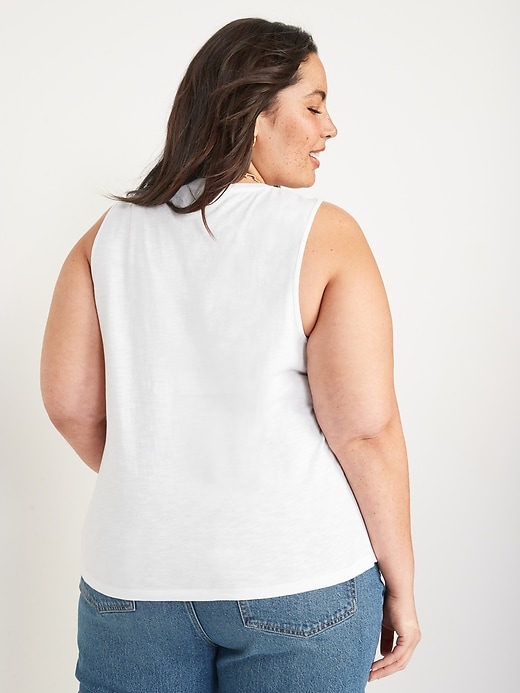 Image number 8 showing, Sleeveless V-Neck EveryWear T-shirt for Women