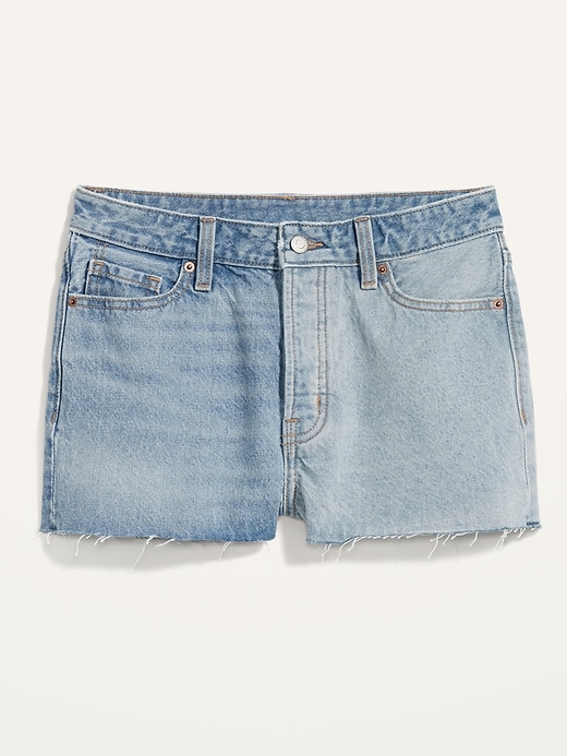 Image number 4 showing, High-Waisted Button-Fly O.G. Straight Non-Stretch Cut-Off Jean Shorts for Women -- 1.5-inch inseam
