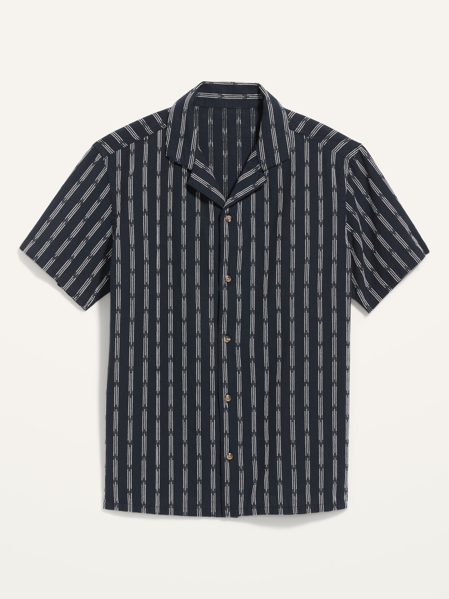 Dobby-Stripe Short-Sleeve Camp Shirt | Old Navy