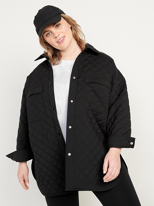StretchTech Oversized Quilted Shacket for Women | Old Navy