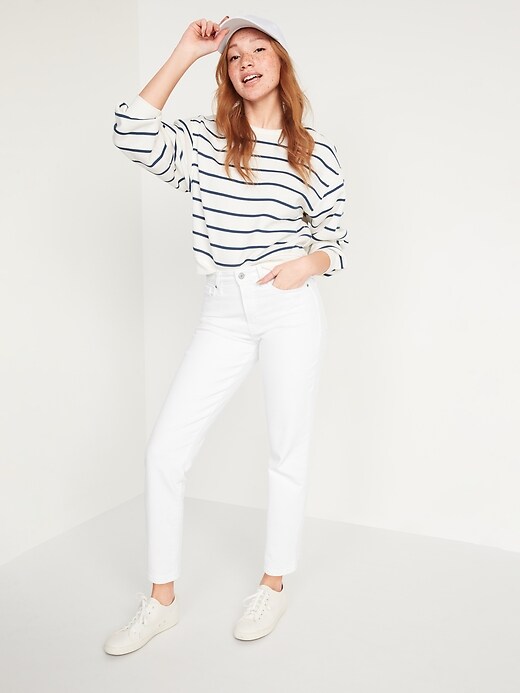 Image number 3 showing, High-Waisted O.G. Straight White Ankle Jeans for Women