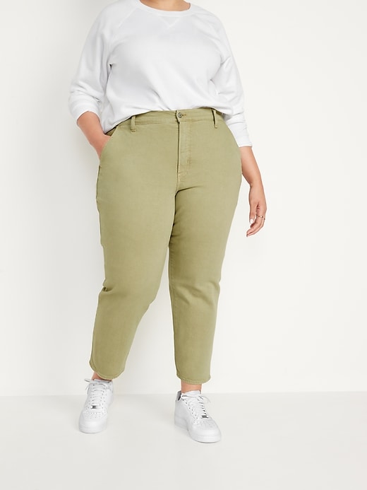 Image number 6 showing, Curvy Extra High-Waisted Button-Fly Sky-Hi Straight Pop-Color Workwear Jeans for Women