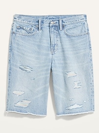 View large product image 3 of 3. Original Loose Non-Stretch Rainbow Cut-Off Jean Shorts--10 inch inseam