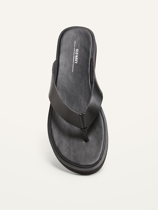 Image number 3 showing, Faux-Leather Flip-Flop Sandals