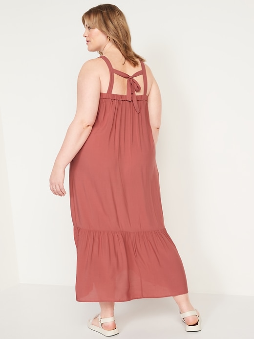 Image number 8 showing, Sleeveless Tie-Back Cutout Maxi Swing Dress for Women
