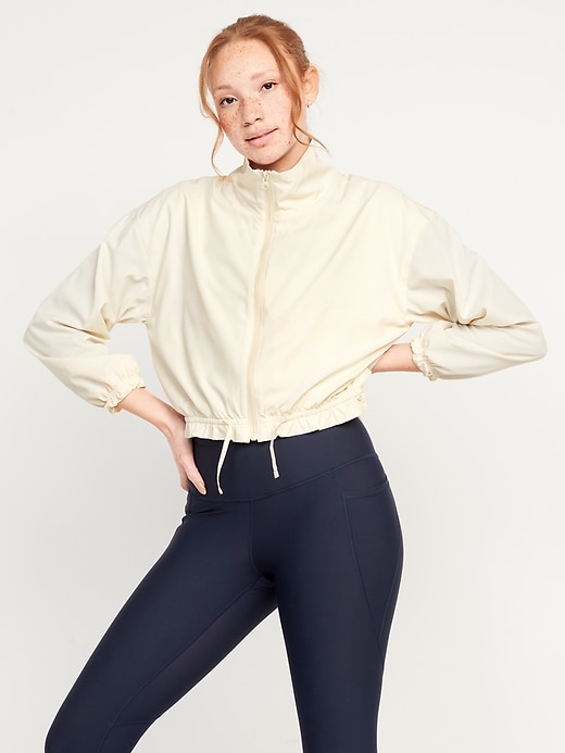 Image number 3 showing, StretchTech Loose Cropped Full-Zip Jacket for Women